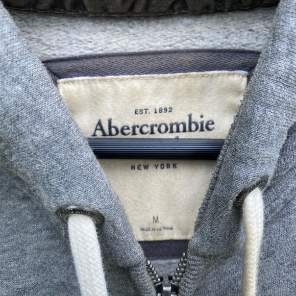 Grey Zip Up Hoodie - Abercrombie & Fitch - sz M - Picture 2 of 3